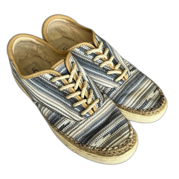 UGG Shoes - Ugg Blue Striped Eyan II Braided Espadrille Sneakers Lace Up Size 9